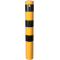 Bollard | steel tube  152 x 3,2 mm | yellow / black | stationary, for casting in concrete | total length: 2000 mm | with welded steel cap